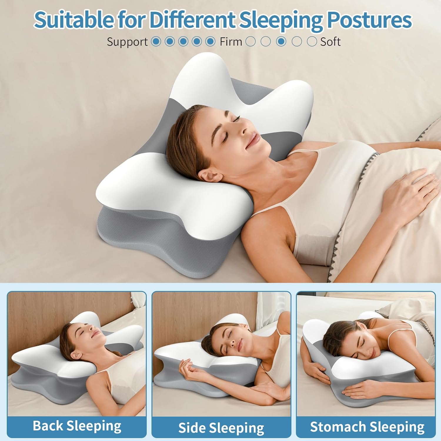 Orthopedic Butterfly Memory Foam Pillow